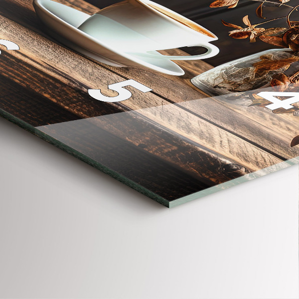 Zegar ścienny kwadratowy Kubek kawy