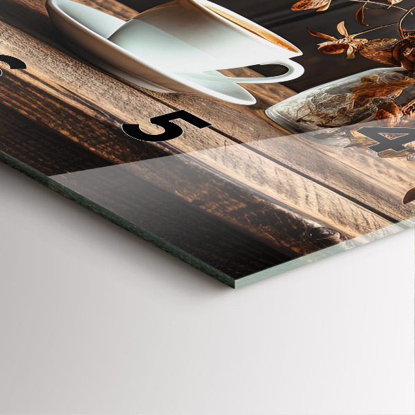 Zegar ścienny kwadratowy Kubek kawy