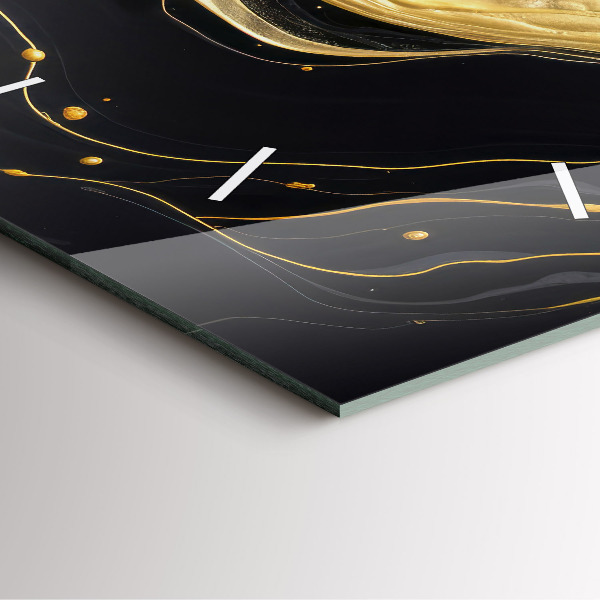 Zegar ścienny kwadratowy Złoty marmur