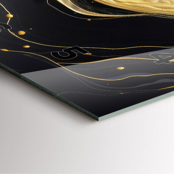 Zegar ścienny kwadratowy Złoty marmur