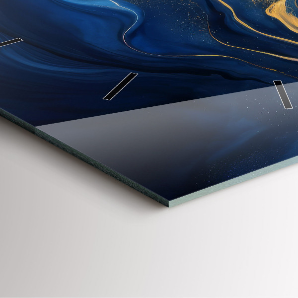 Zegar ścienny kwadratowy Niebieski marmur