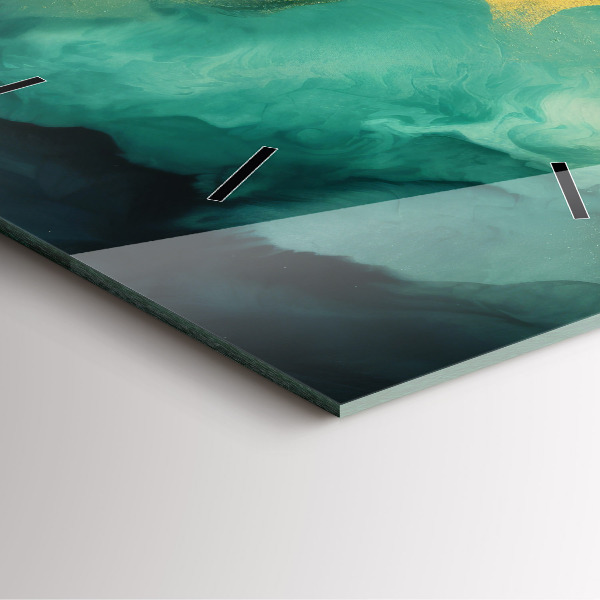 Zegar ścienny kwadratowy Zielony marmur