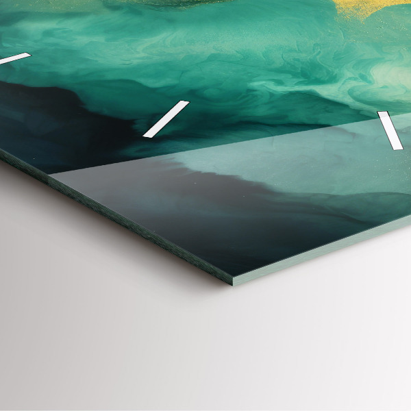 Zegar ścienny kwadratowy Zielony marmur