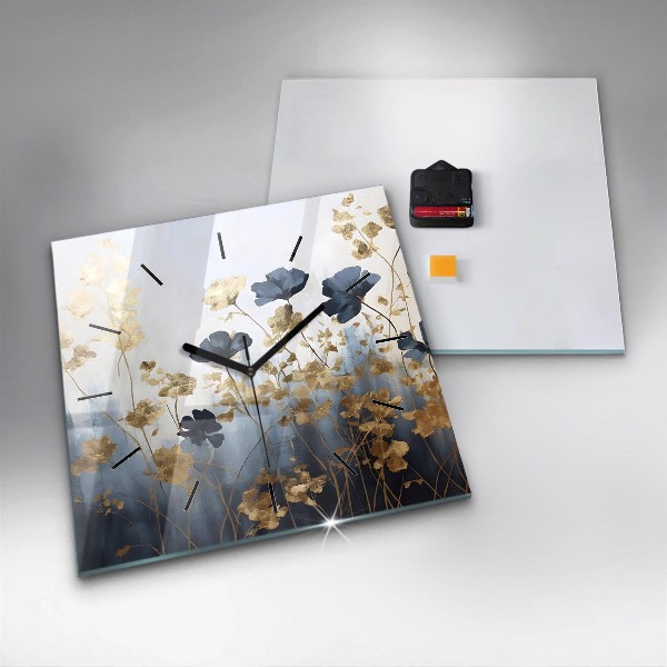 Zegar ścienny kwadratowy Abstrakcyjne kwiaty