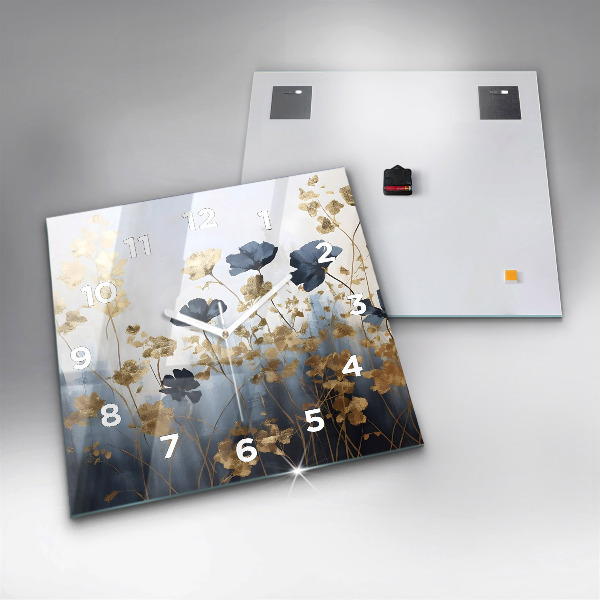 Zegar ścienny kwadratowy Abstrakcyjne kwiaty