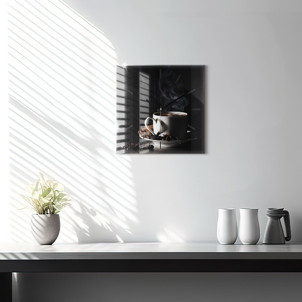 Zegar ścienny kwadratowy Filiżanka kawy