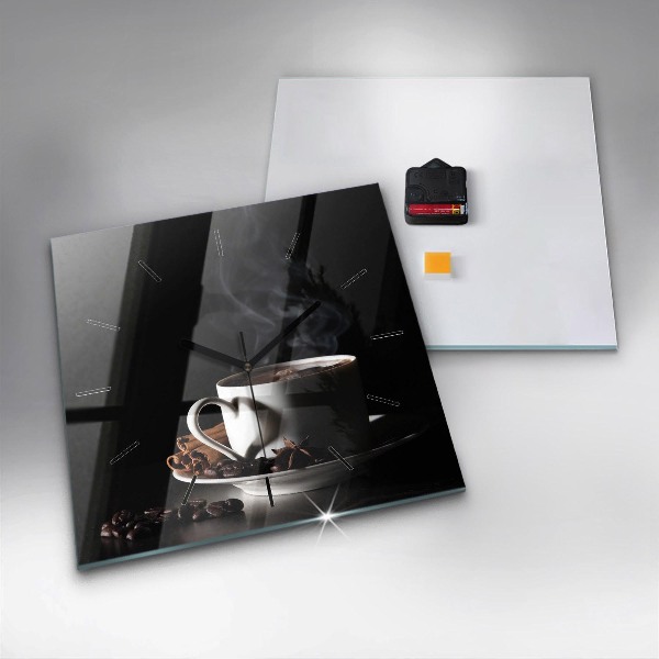 Zegar ścienny kwadratowy Filiżanka kawy