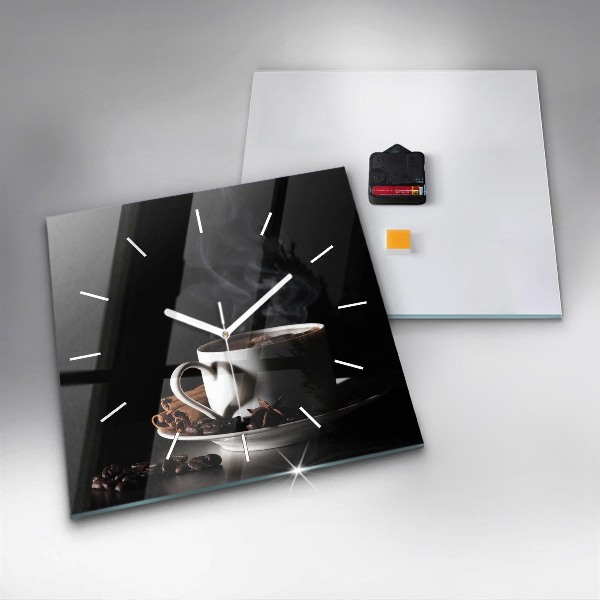 Zegar ścienny kwadratowy Filiżanka kawy