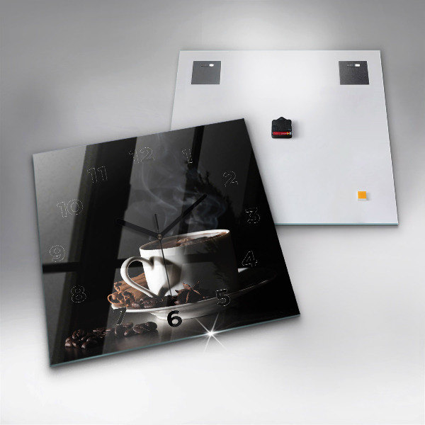 Zegar ścienny kwadratowy Filiżanka kawy