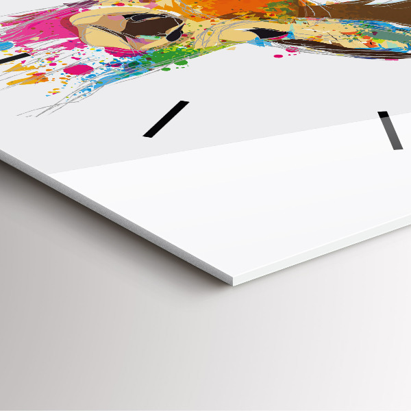 Kwadratowy zegar Kolorowa głowa jelenia