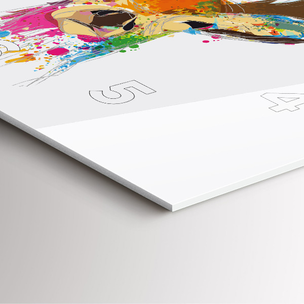 Kwadratowy zegar Kolorowa głowa jelenia