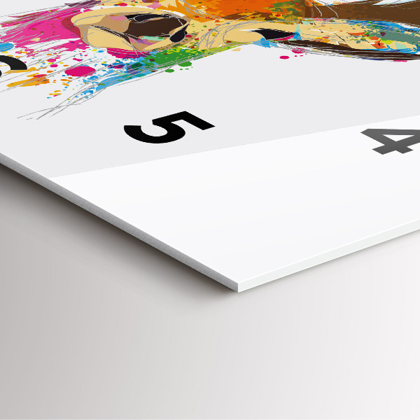 Kwadratowy zegar Kolorowa głowa jelenia