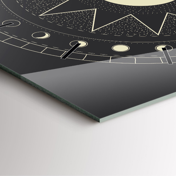 Zegar na ścianę kwadratowy Fazy księżyca