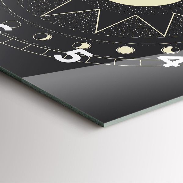 Zegar na ścianę kwadratowy Fazy księżyca