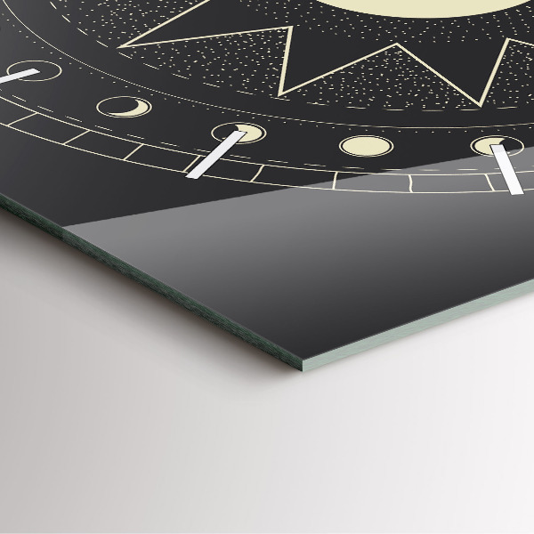 Zegar na ścianę kwadratowy Fazy księżyca