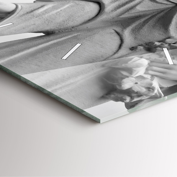 Zegar na ścianę kwadratowy Stara rzeźba anioła