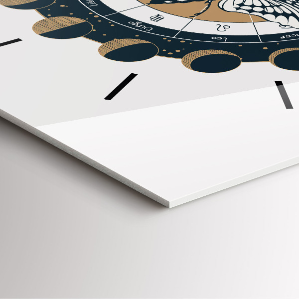 Zegar na ścianę kwadratowy Fazy księżyca i oko