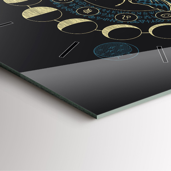 Zegar na ścianę kwadratowy Fazy księżyca i owad