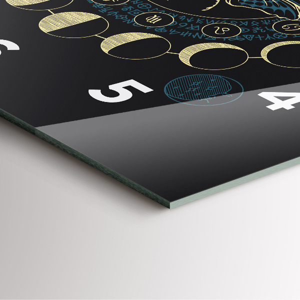 Zegar na ścianę kwadratowy Fazy księżyca i owad