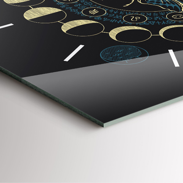 Zegar na ścianę kwadratowy Fazy księżyca i owad