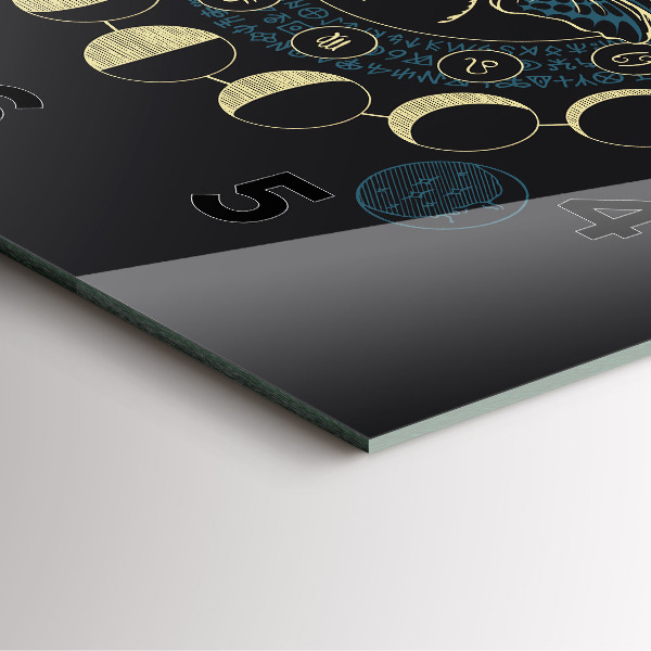 Zegar na ścianę kwadratowy Fazy księżyca i owad