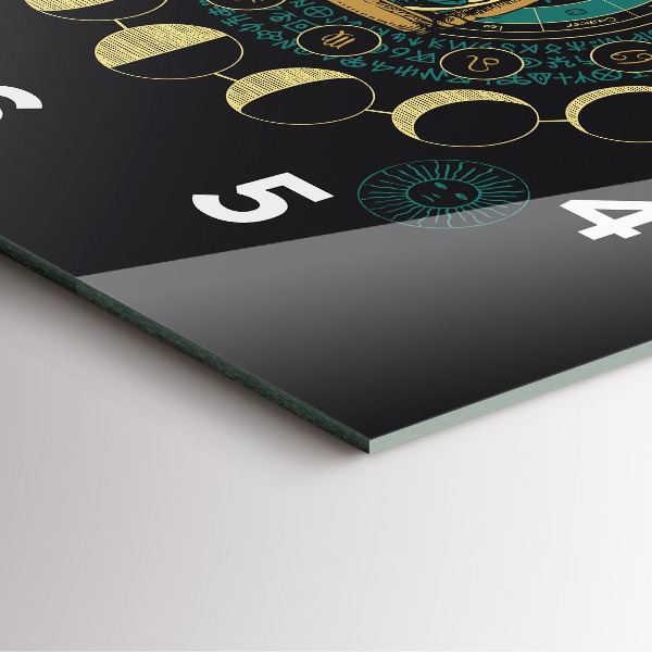 Zegar na ścianę kwadratowy Fazy księżyca i klepsydra