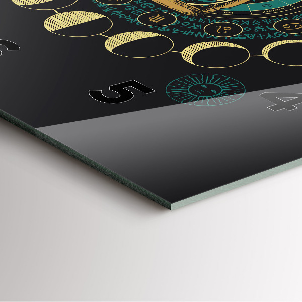 Zegar na ścianę kwadratowy Fazy księżyca i klepsydra