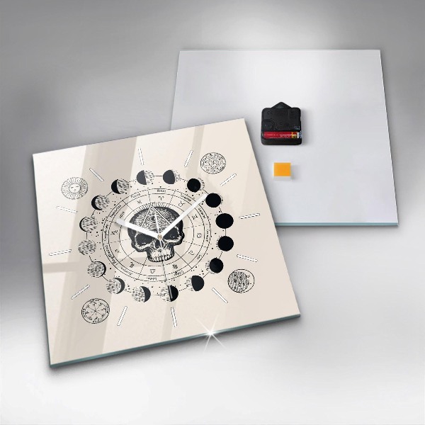 Zegar ścienny kwadratowy Fazy księżyca