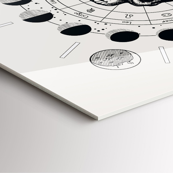 Zegar ścienny kwadratowy Fazy księżyca