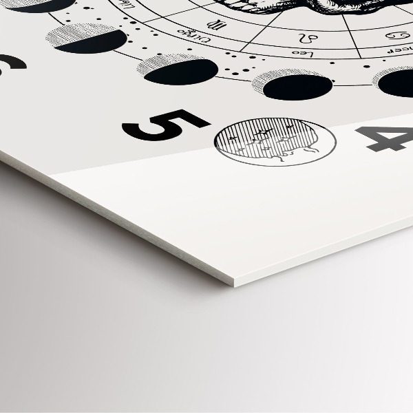 Zegar ścienny kwadratowy Fazy księżyca