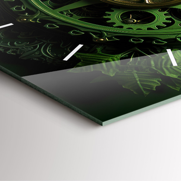 Zegar ścienny kwadratowy Zielony mechanizm