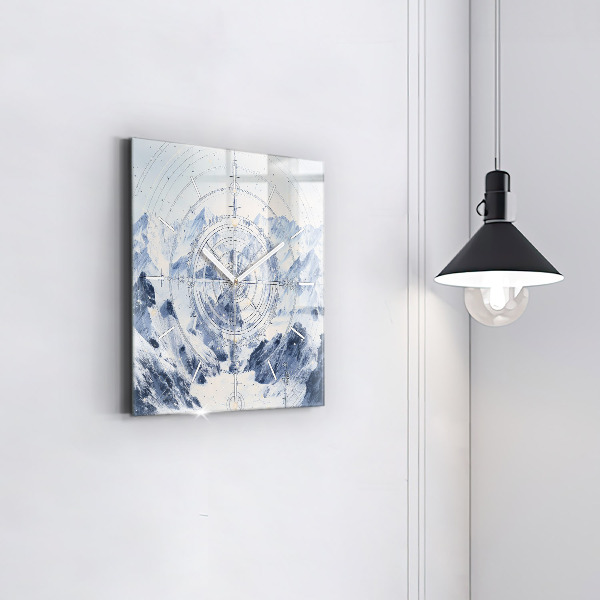 Zegar ścienny kwadratowy Niebieskie rysunki