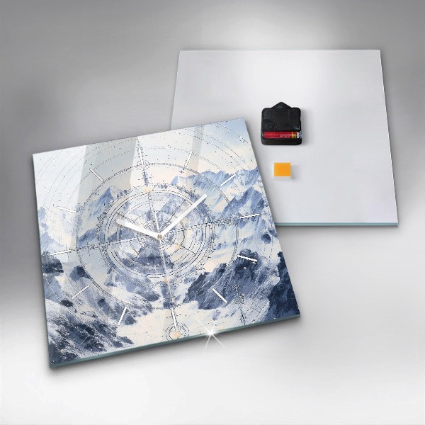 Zegar ścienny kwadratowy Niebieskie rysunki