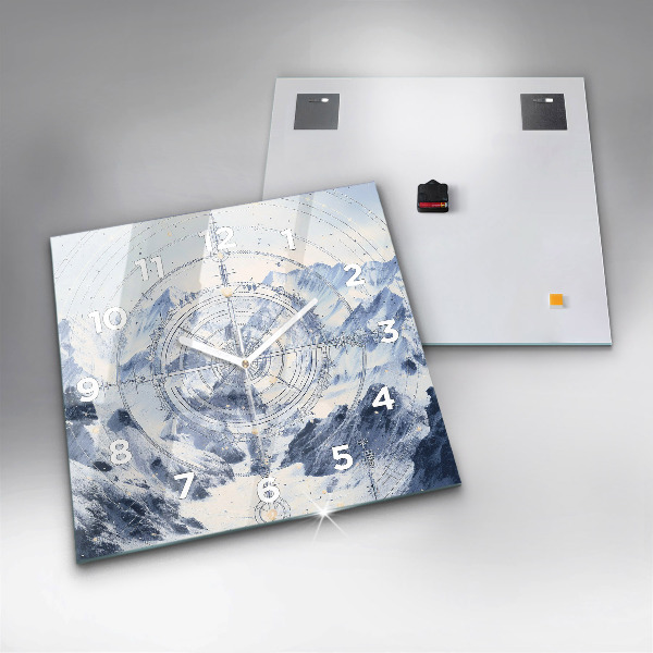 Zegar ścienny kwadratowy Niebieskie rysunki