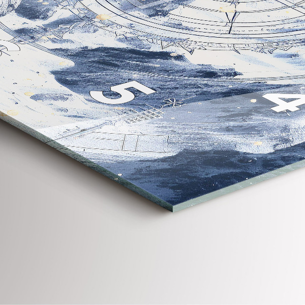 Zegar ścienny kwadratowy Niebieskie rysunki