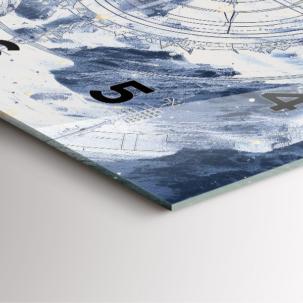 Zegar ścienny kwadratowy Niebieskie rysunki