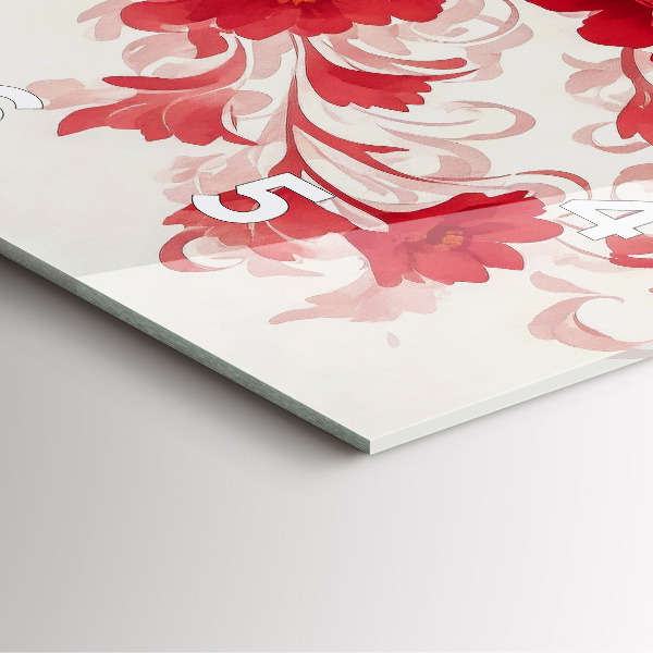 Zegar ścienny kwadratowy Czerwone kwiaty