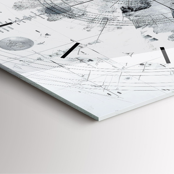 Zegar ścienny kwadratowy Rysunkowe góry