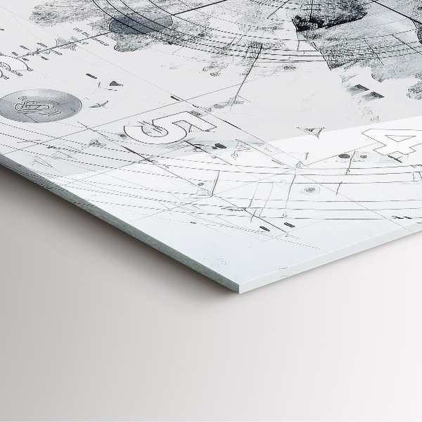 Zegar ścienny kwadratowy Rysunkowe góry