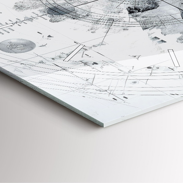 Zegar ścienny kwadratowy Rysunkowe góry