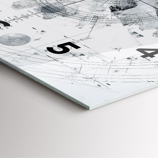 Zegar ścienny kwadratowy Rysunkowe góry