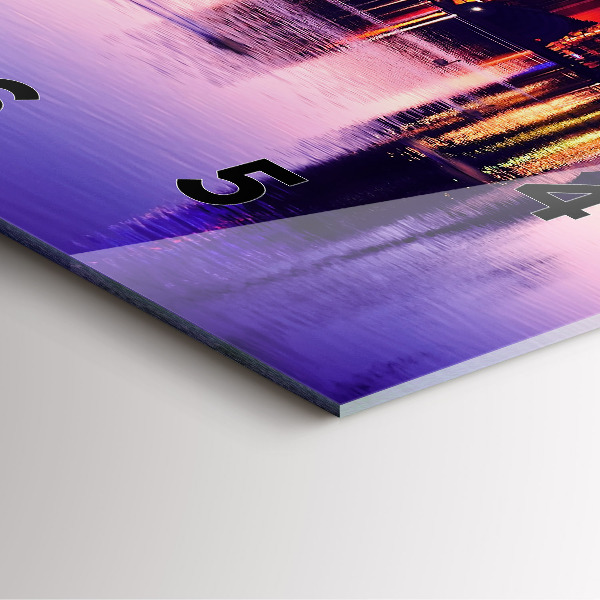 Zegar ścienny kwadratowy Wieczorna panorama miasta