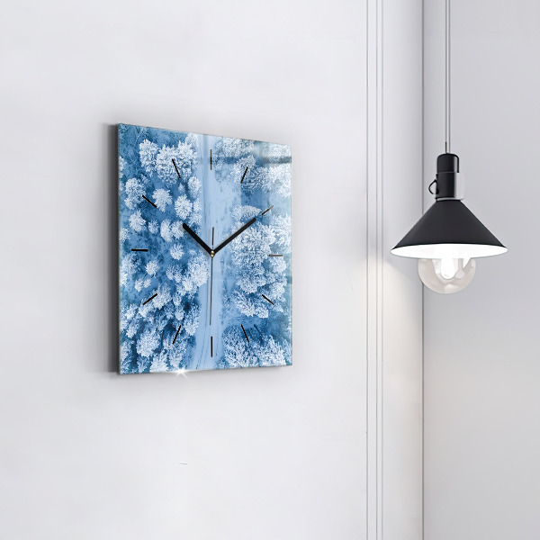 Zegar ścienny kwadratowy Las z drona