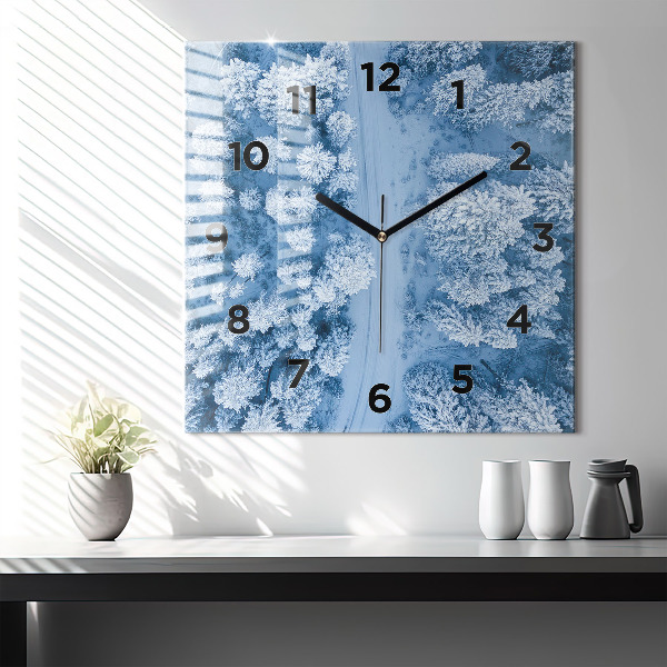 Zegar ścienny kwadratowy Las z drona