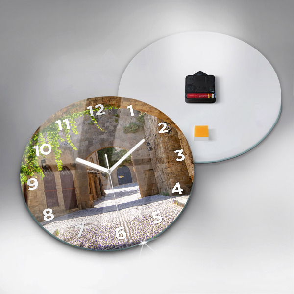 Zegar ścienny okrągły Malownicza ulica Rodos