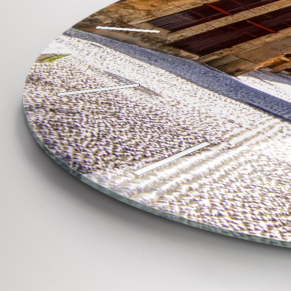 Zegar ścienny okrągły Malownicza ulica Rodos