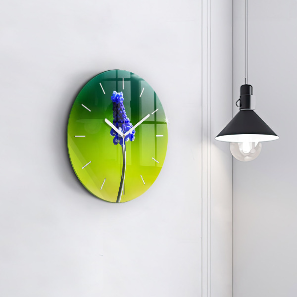 Zegar ścienny okrągły Niebieskie kwiaty