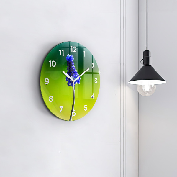 Zegar ścienny okrągły Niebieskie kwiaty