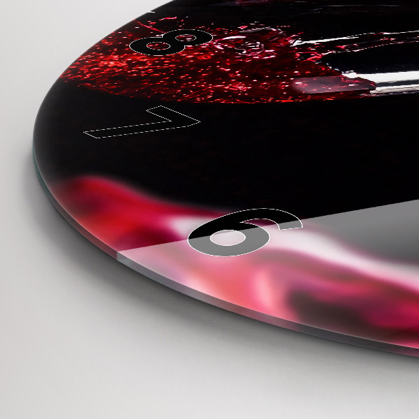 Zegar ścienny okrągły Czerwone wino