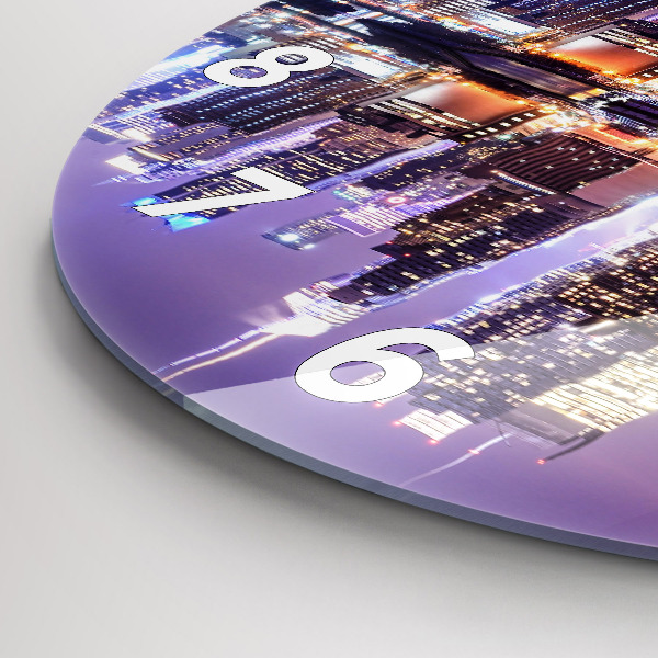 Zegar ścienny okrągły Miasto Nowy Jork nocą